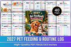 2027 Pet Feeding & Routine Log | Pet Care, Feeding, Daily Product Image 1