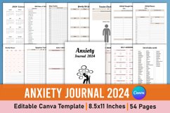 Editable 2024 Anxiety Journal Canva Template Product Image 1