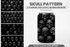 Skull Pattern Glass Can Wrap,16 Oz Tumbler Sublimation Product Image 1