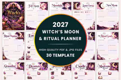 2027 Witch’s Moon & Ritual Planner Kdp interiors Product Image 1