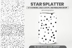 Star Splatter Glass Can Wrap,16 Oz Tumbler Sublimation Product Image 1
