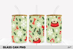 Christmas Dog 16 OZ Glass Can Wrap PNG Product Image 1