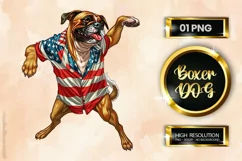 Boxer Dog | Patriotic Clipart | 4th of July Sublimation Product Image 1
