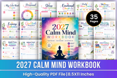 2027 Calm Mind Workbook | Stress Relief &amp; Mindfulness Product Image 1