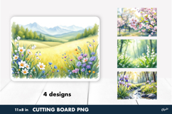 Spring Landscape Cutting Board PNG Product Image 1