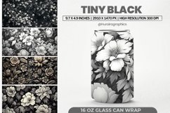 Tiny Black Glass Can Wrap,16 Oz Tumbler Sublimation Product Image 1