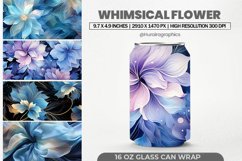 Whimsical Flower Glass Can Wrap,16 Oz Tumbler Sublimation Product Image 1