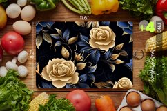 Blue Gold Roses Cutting Board Design - 04 Variations Product Image 1