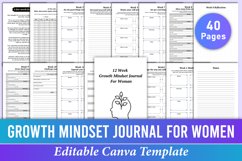 12 Week Growth Mindset Journal for Woman Canva Interior Product Image 1