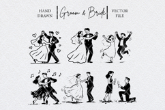 Bride and Groom Dancing Doodles Product Image 1
