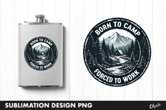 BBQ Retro Round Sublimation, Flask BBQ Grill PNG Product Image 1