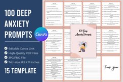 100 Deep Anxiety Prompts Canva Template Product Image 1