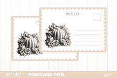 Vintage Halloween Card PNG. Pumpkin Postcard PNG Product Image 1