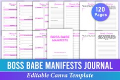 Editable Boss Babe Manifests Journal Canva Interior Product Image 1
