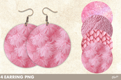Faux Yarn Earrings, Knitting Earrings Round PNG Product Image 1