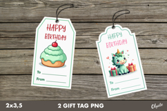 Birthday Gift Tag PNG, Kawaii labels, Gift Tag PNG Product Image 1