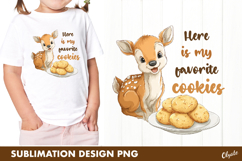 Cute Reindeer, Cookies Sublimation PNG. Christmas Quote Product Image 1