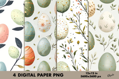 Easter Digital Paper PNG, Easter Scrapbook Paper PNG Product Image 1