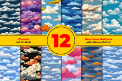 Cloud Seamless Pattern and Digital Paper Product Image 1