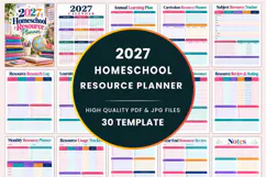 2027 Homeschool Resource Planner Kdp interiors Product Image 1