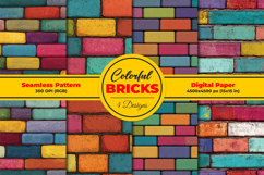 Colorful Bricks Seamless Pattern and Digital Paper Product Image 1