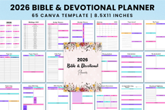 2026 Bible &amp; Devotional Planner Canva template Product Image 1