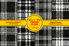 Black and White Tweed Plaid Seamless Pattern Product Image 1