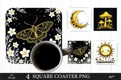 Black Magical Coaster PNG. Black and Gold Coaster PNG Product Image 1