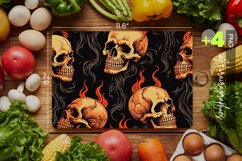 Flamable Skull Cutting Board Design - 04 Variations Product Image 1
