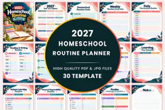2027 Homeschool Routine Planner Kdp interiors Product Image 1