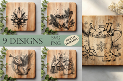 Cottagecore Cutting Board 3D Illusion Laser Engraving File, Product Image 1