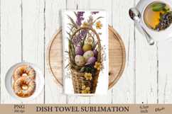 Easter Dish Towel Sublimation, Watercolor Easter PNG Product Image 1