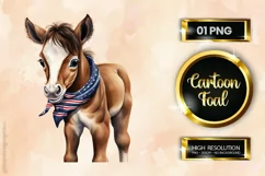 Cartoon Foal | Patriotic Clipart | 4th of July Product Image 1