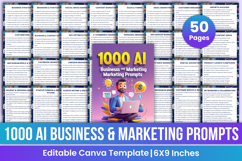 1000 AI Business &amp; Marketing Prompts Canva Template Product Image 1