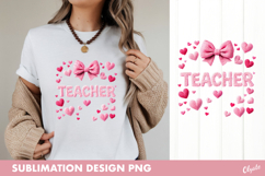 Pink Crochet Teacher Sublimation PNG Product Image 1