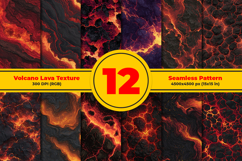 Volcano Lava Texture Seamless Pattern and Digital Paper Product Image 1