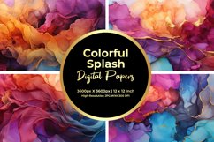 Colorful Splash Digital Paper Product Image 1