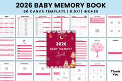 Editable 2026 Baby Memory Book For Canva Templates Product Image 1