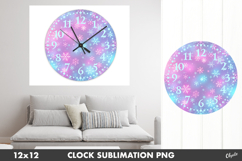 Christmas Clock Sublimation. Sparkling Face Clock Design Product Image 1