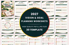 2027 Vision & Goal Planning Worksheets Kdp interiors Product Image 1