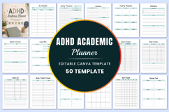 ADHD Academic Planner Canva templates Product Image 1
