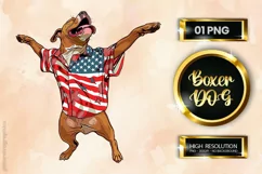 Boxer Dog | Patriotic Clipart | 4th of July Product Image 1