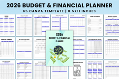 2026 Budget &amp; Financial Planner Canva Template Product Image 1