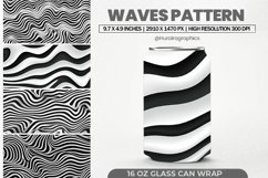 Waves Pattern Glass Can Wrap,16 Oz Tumbler Sublimation Product Image 1