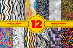 Abstract Lines Seamless Pattern and Digital Paper Design Product Image 1
