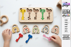 Wooden Key and Lock Puzzle Laser Cut Bundle| Montessori Toys Product Image 8
