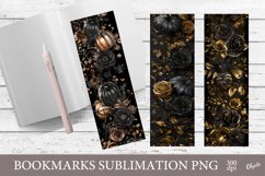 Halloween Bookmark PNG. Dark, Gold Bookmark Sublimation Product Image 1
