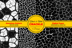 Black and White Crackle Seamless Pattern and Digital paper Product Image 1