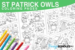 St Patrick Owls Coloring Pages - 8 jpg / pdf items Product Image 1