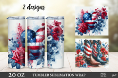 4th Of July Vintage Tumbler Wrap. Independence Day PNG Product Image 1